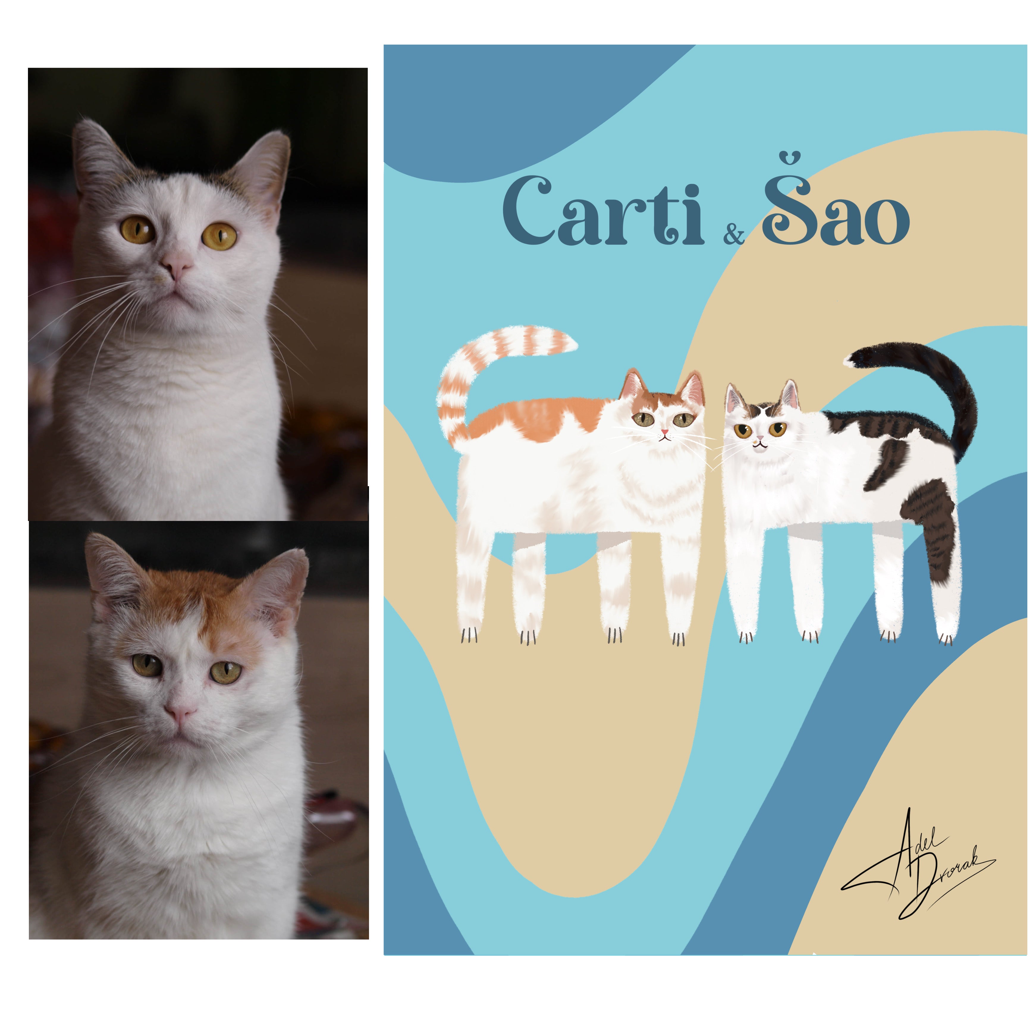 Signature ilustrace mazlíčka se jménem