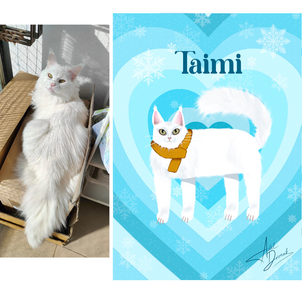 Signature ilustrace mazlíčka se jménem