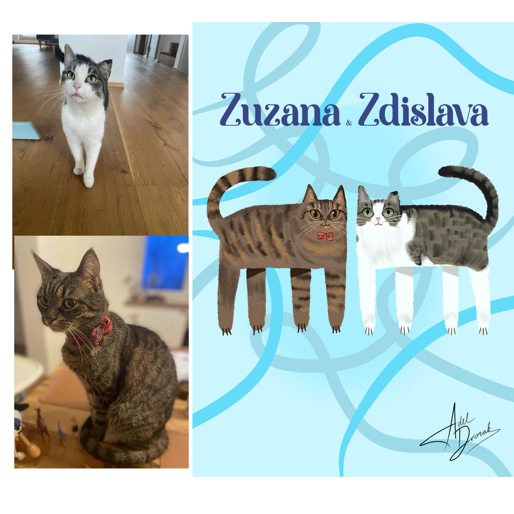 Signature ilustrace mazlíčka se jménem